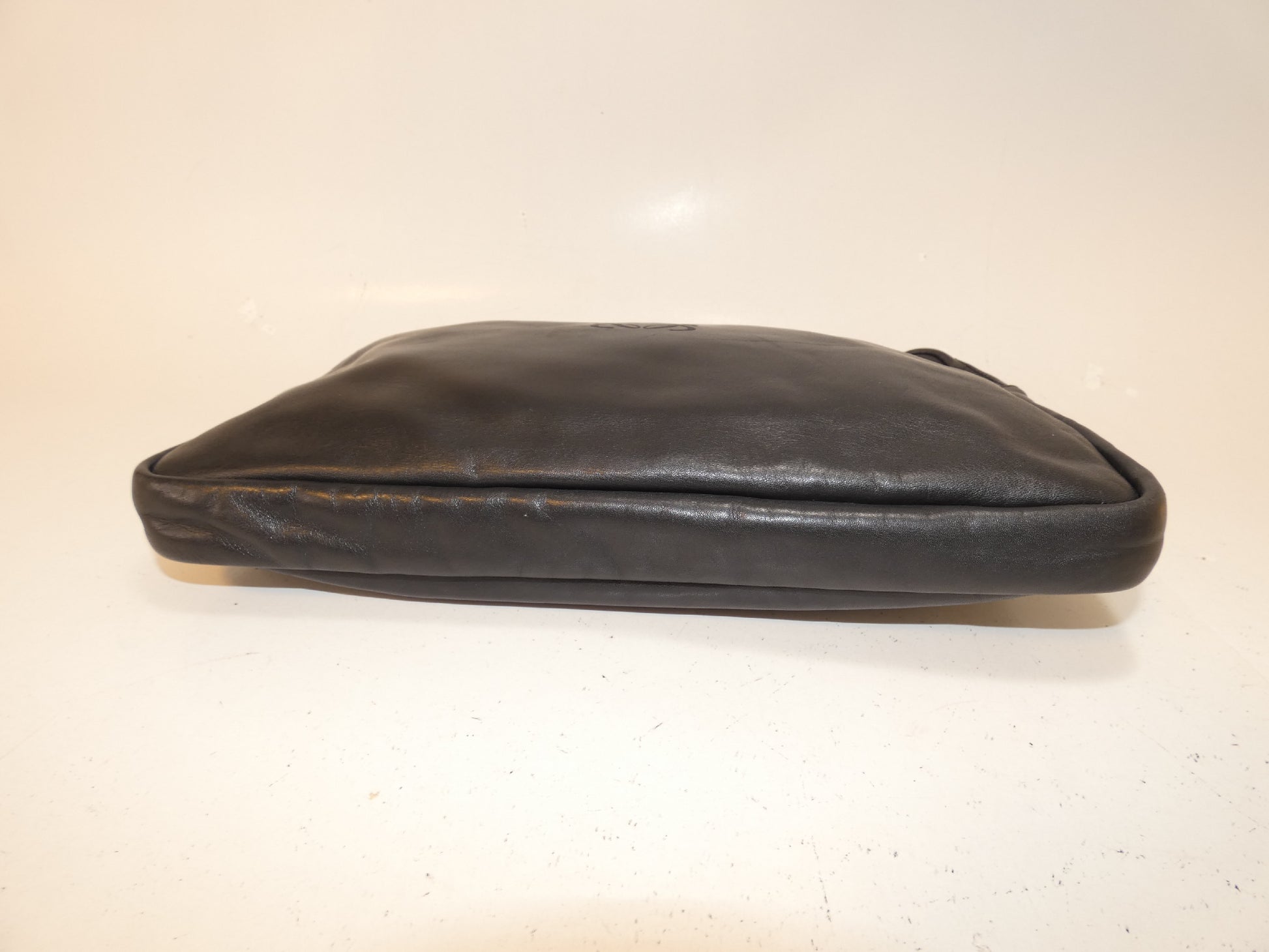 LOEWE Anagram Black Leather Clutch Pouch Clutch Bag
