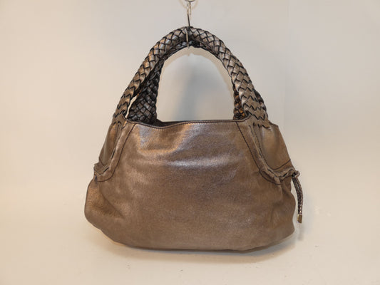 Salvatore Ferragamo Gancini Punched Woven Tote Handbag