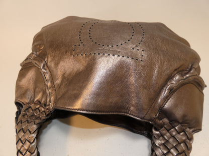 Salvatore Ferragamo Gancini Punched Woven Tote Handbag