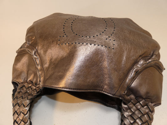 Salvatore Ferragamo Gancini Punched Woven Tote Handbag