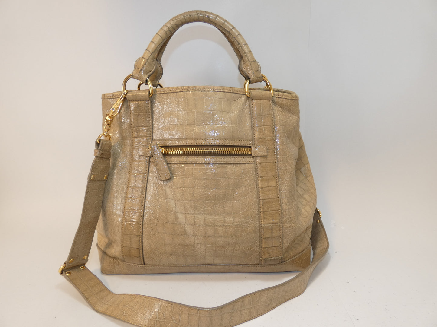 Miu Miu 2-way Embossed Leather Beige Hand Shoulder Bag