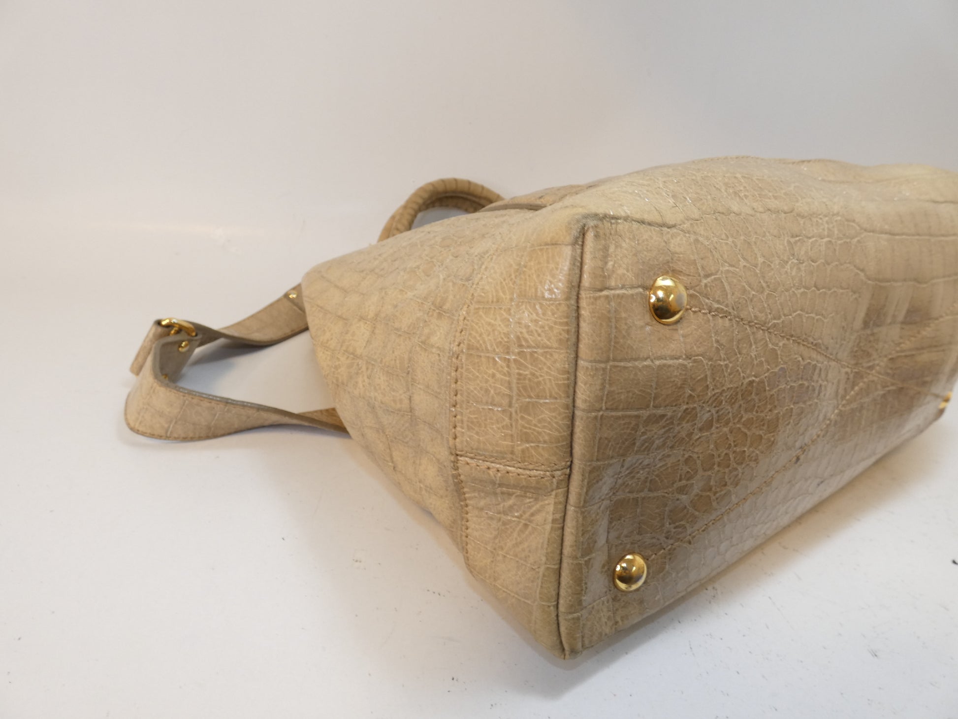 Miu Miu 2-way Embossed Leather Beige Hand Shoulder Bag