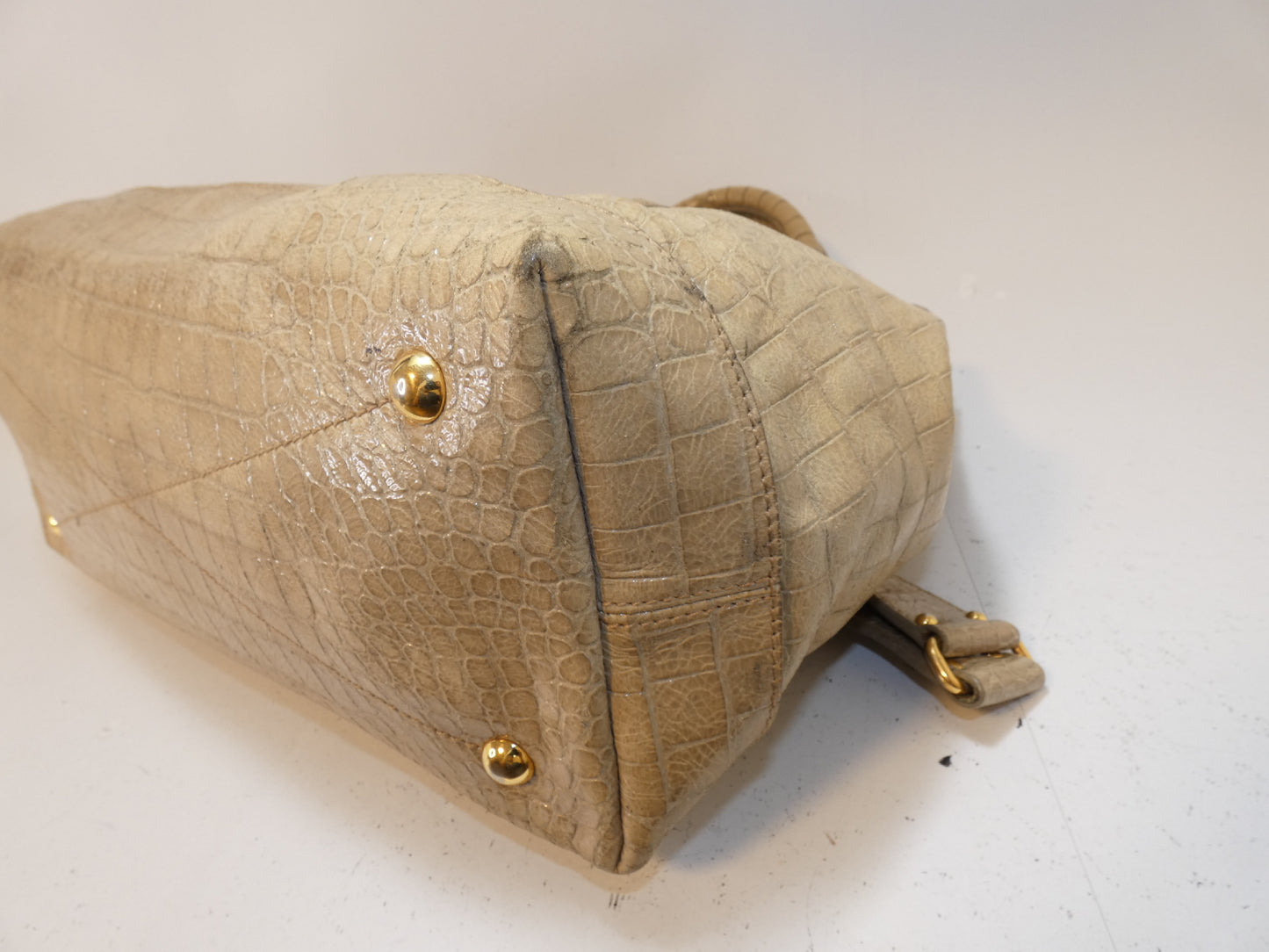 Miu Miu 2-way Embossed Leather Beige Hand Shoulder Bag