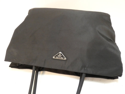 PRADA nylon black hand tote bag