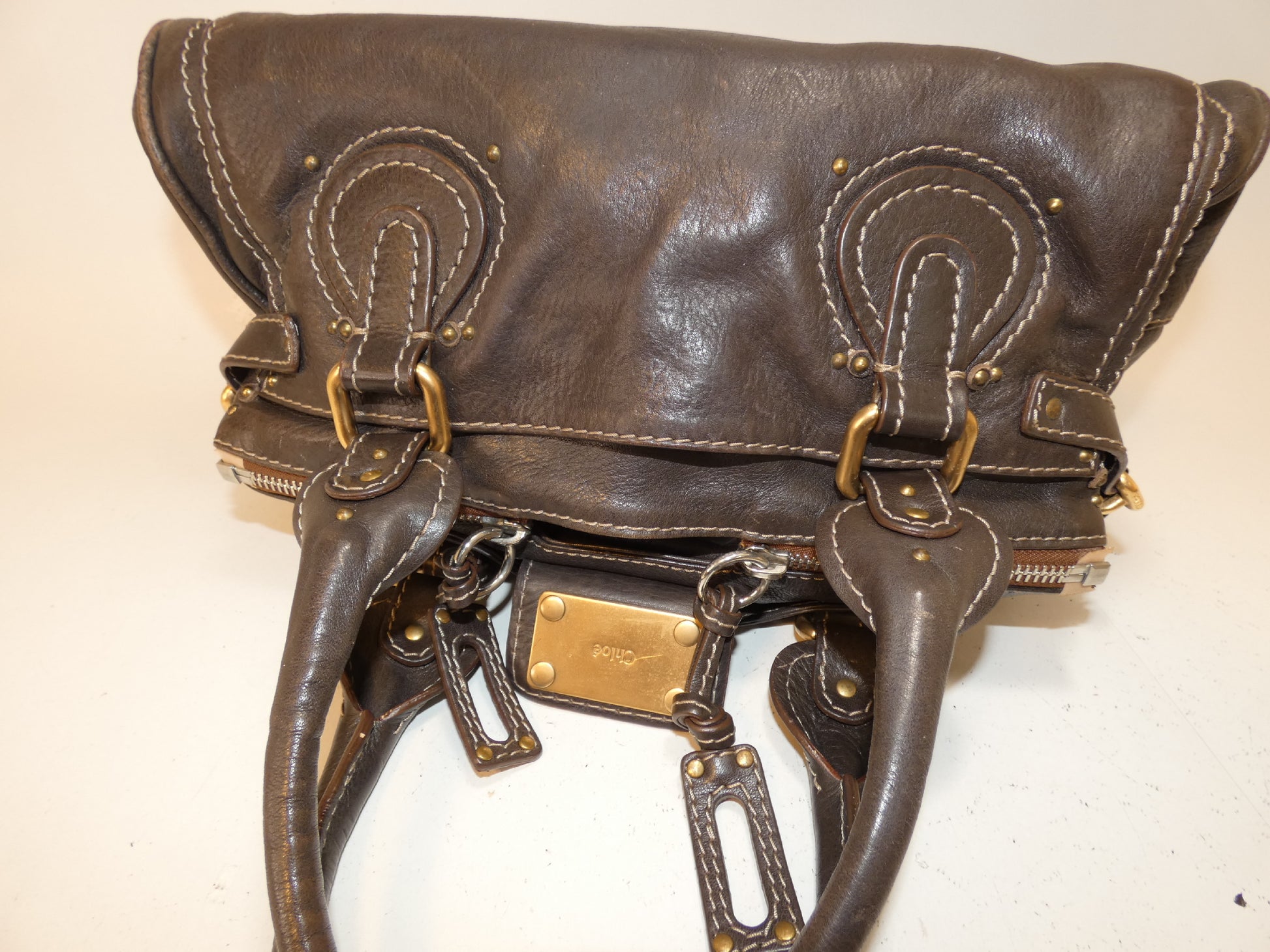 Chloe Paddington Leather Dark Brown Handbag