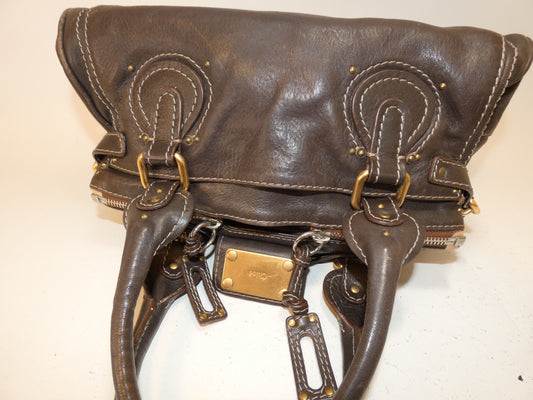 Chloe Paddington Leather Dark Brown Handbag