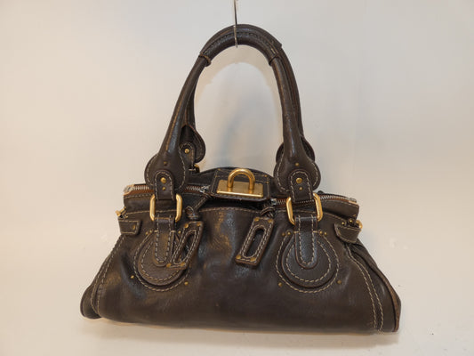 Chloe Paddington Leather Dark Brown Handbag