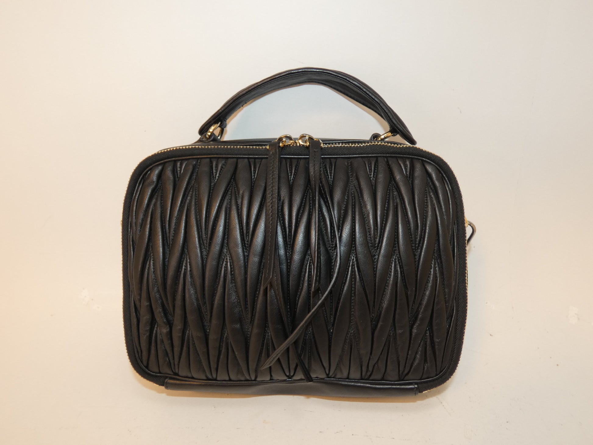 Miu Miu Matelasse Black Vanity Hand Shoulder Bag