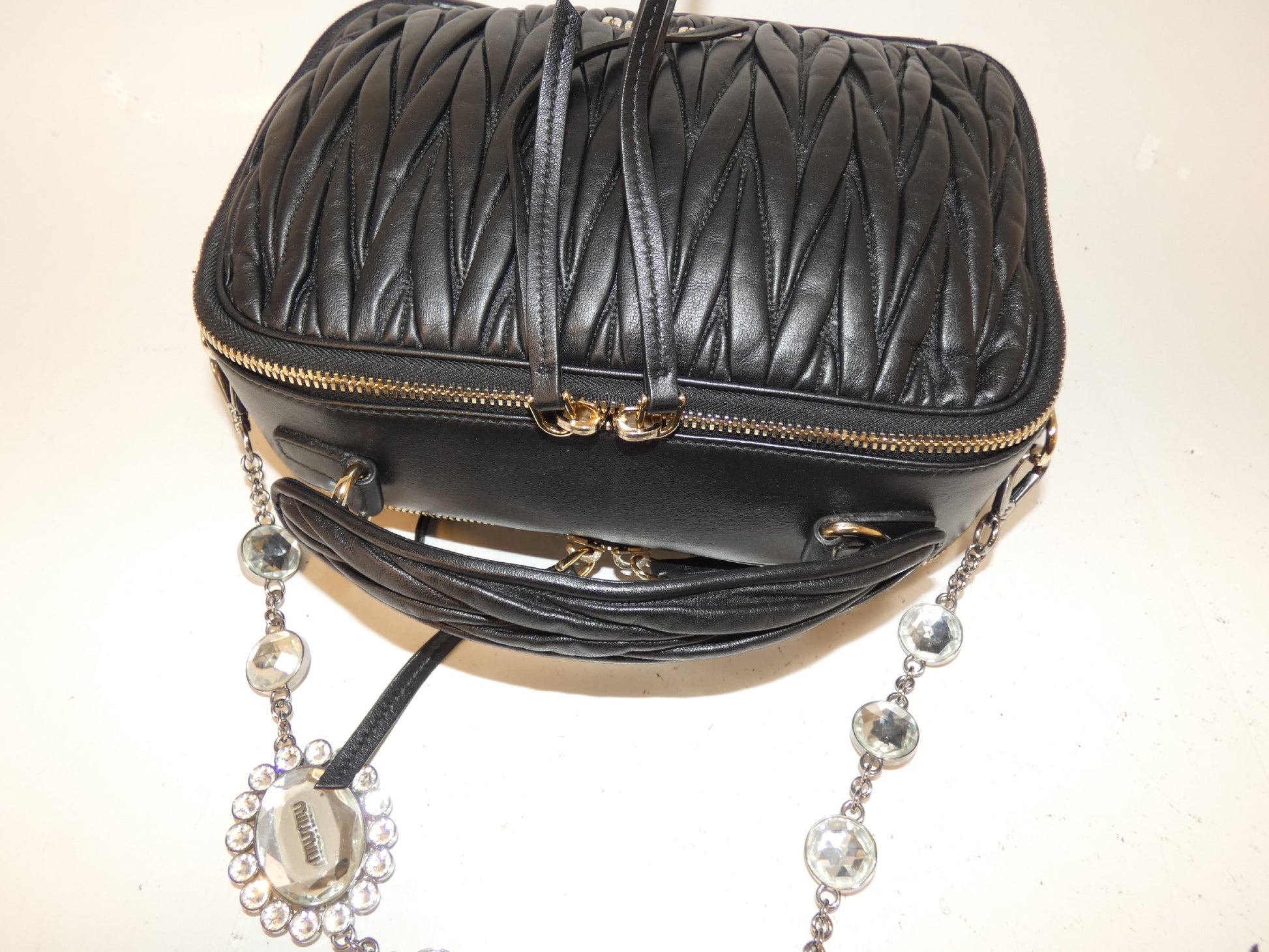 Miu Miu Matelasse Black Vanity Hand Shoulder Bag
