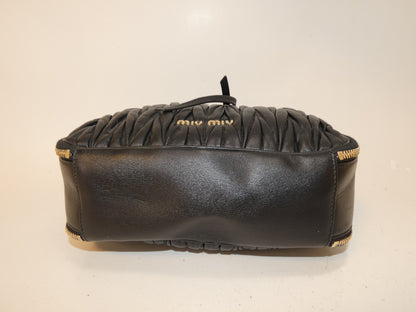 Miu Miu Matelasse Black Vanity Hand Shoulder Bag