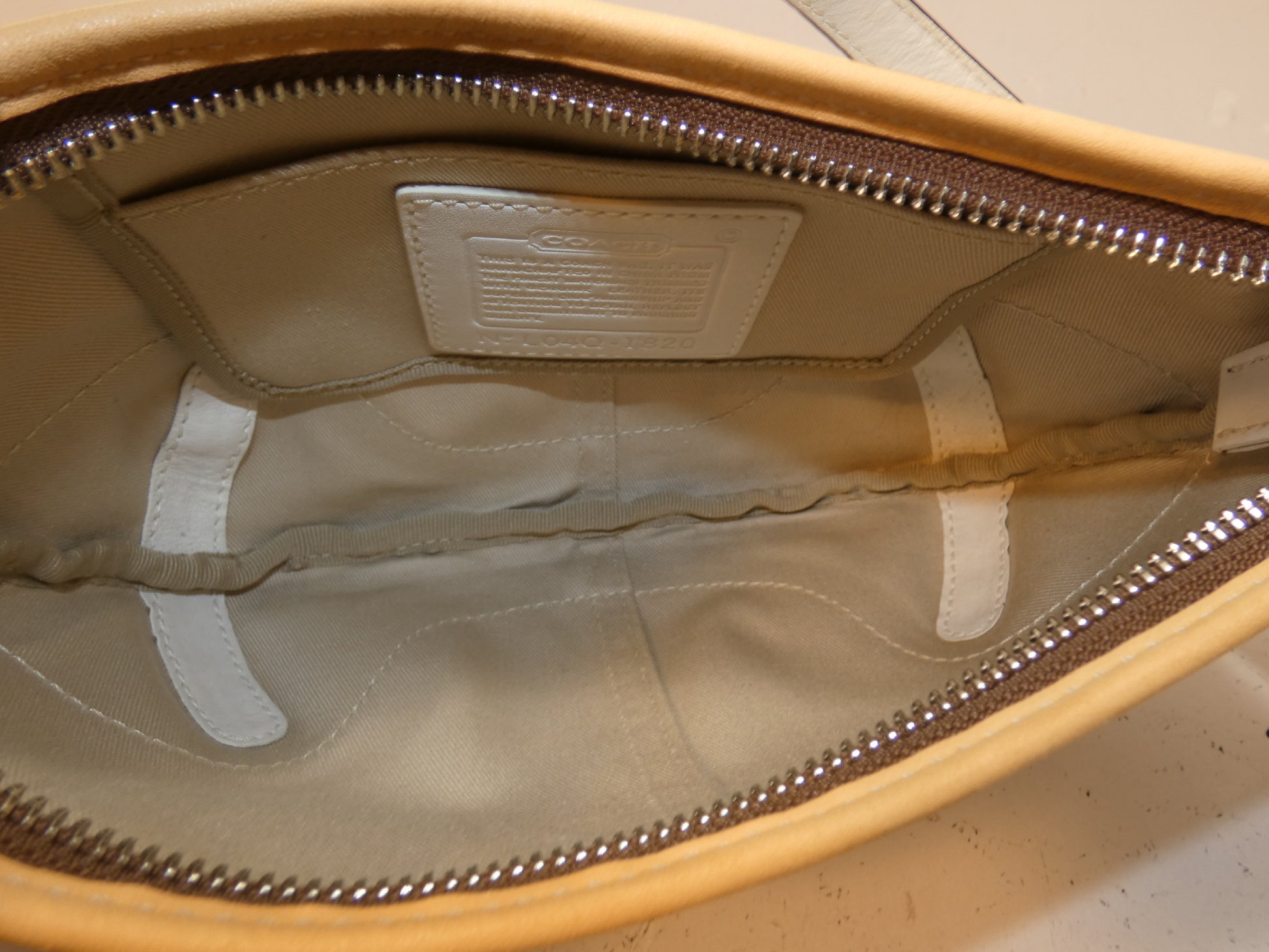 COACH Check Canvas Leather One-Hand Handbag