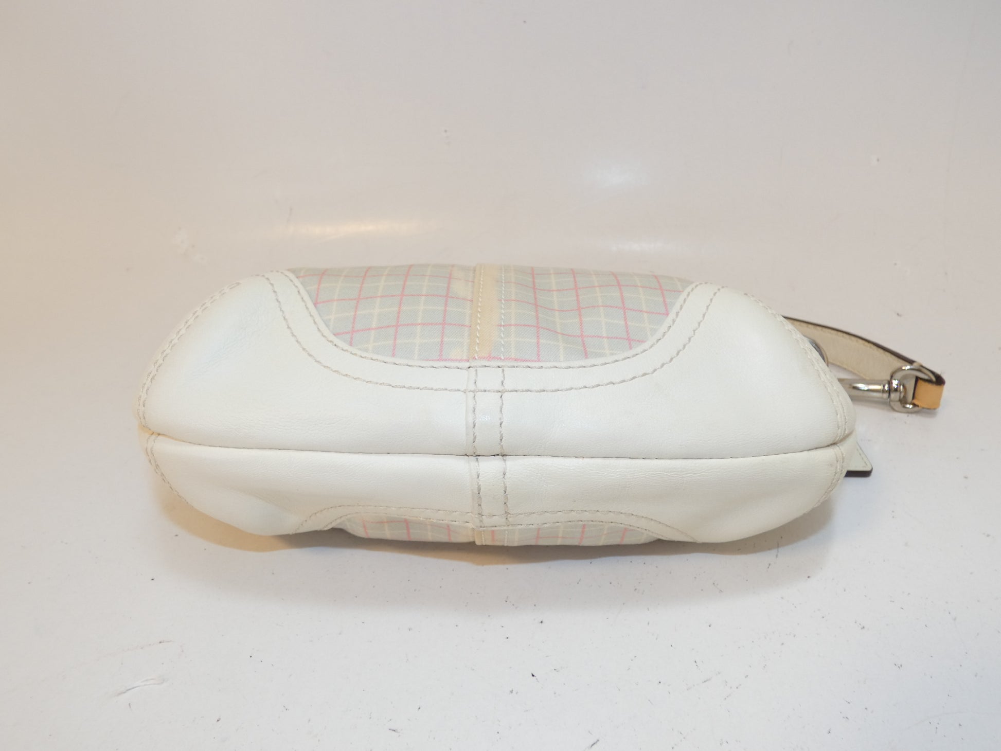 COACH Check Canvas Leather One-Hand Handbag