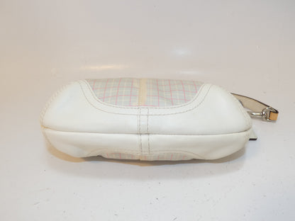 COACH Check Canvas Leather One-Hand Handbag