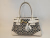 COACH Signature Navy Leather Perforated Handbag