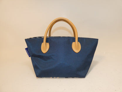 BURBERRY Nylon Nova Check Blue Handbag