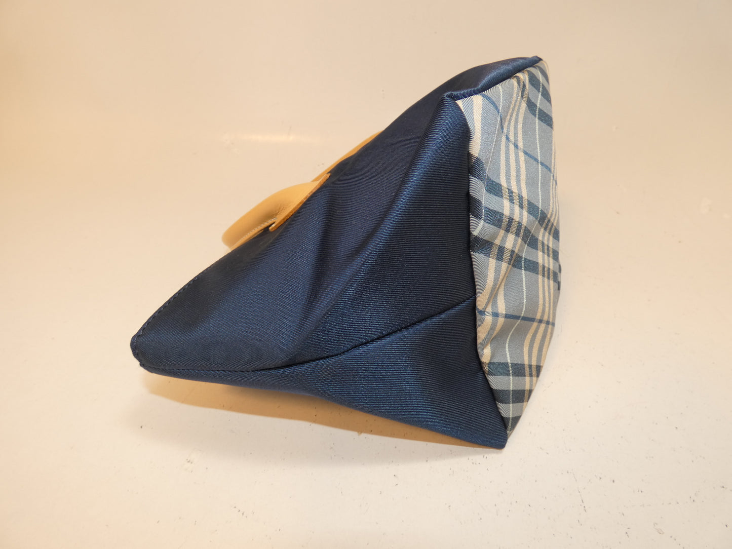 BURBERRY Nylon Nova Check Blue Handbag