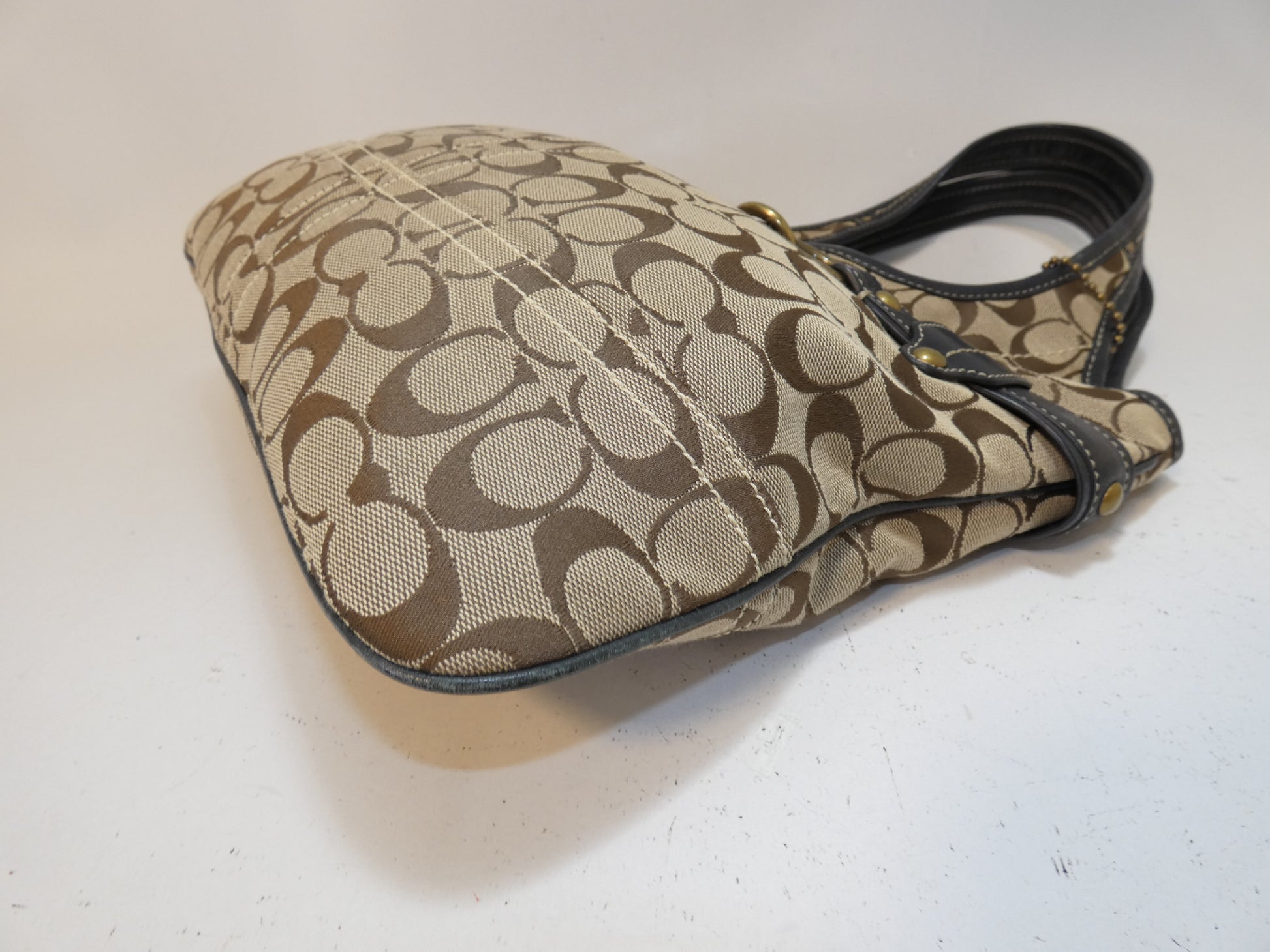 COACH Signature Canvas Leather Hook Belt Handbag