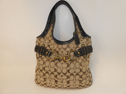 COACH Signature Canvas Leather Hook Belt Handbag