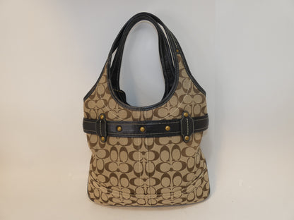 COACH Signature Canvas Leather Hook Belt Handbag