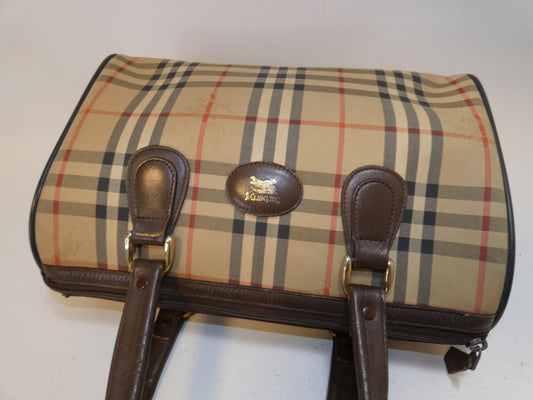 BURBERRY Nova Check Hand Boston Bag