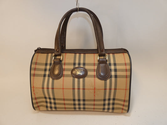 BURBERRY Nova Check Hand Boston Bag