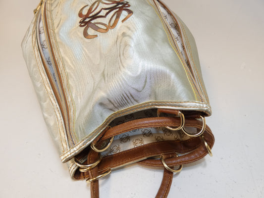LOEWE Anagram Nylon and Leather Drawstring Backpack