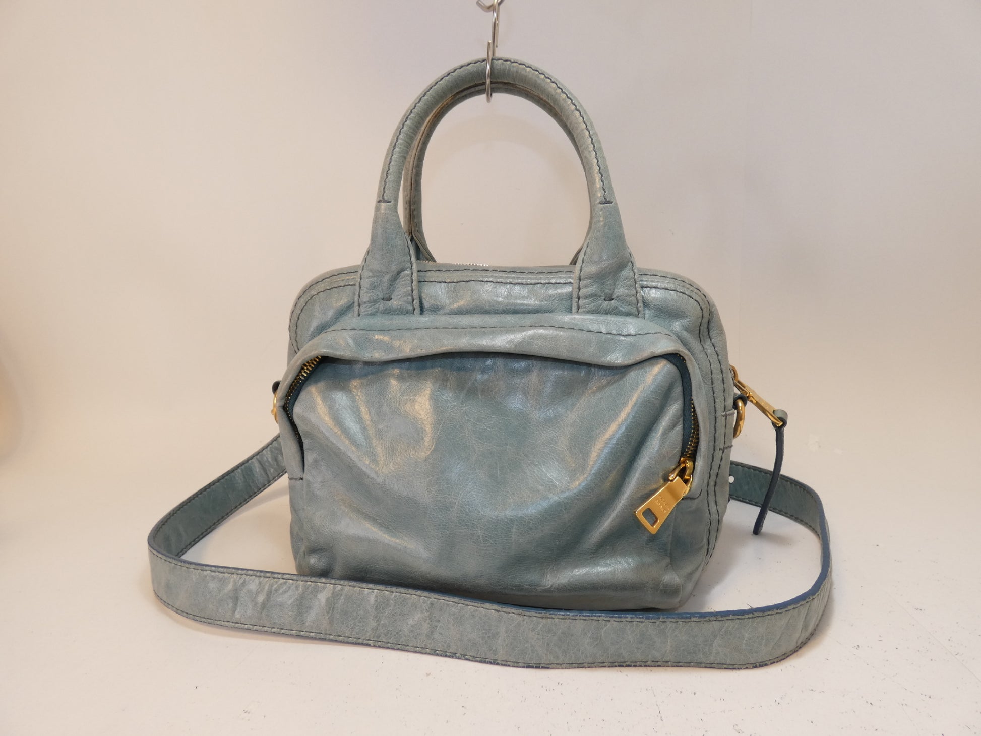 PRADA 2-way Leather Boston Hand Shoulder Bag