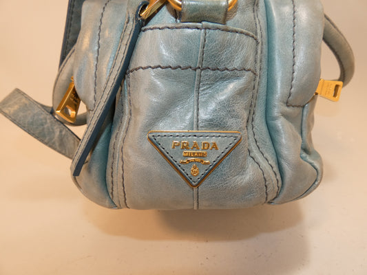 PRADA 2-way Leather Boston Hand Shoulder Bag