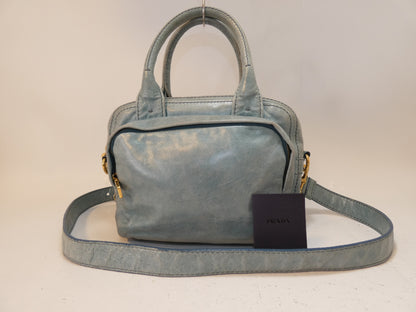 PRADA 2-way Leather Boston Hand Shoulder Bag