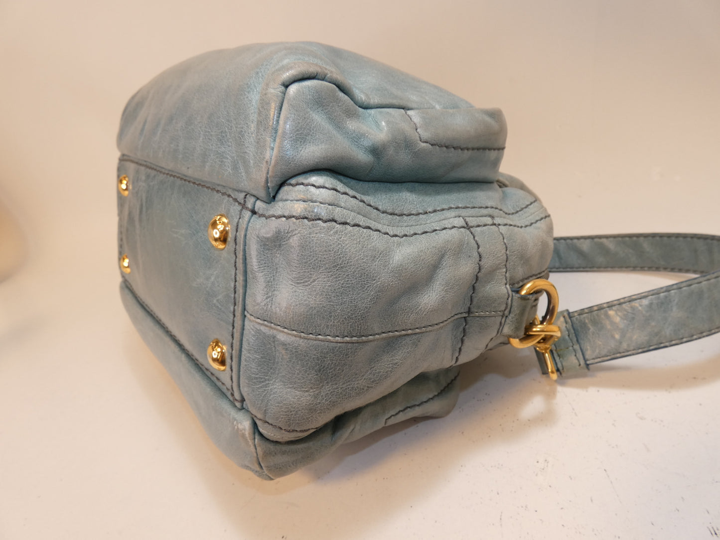 PRADA 2-way Leather Boston Hand Shoulder Bag