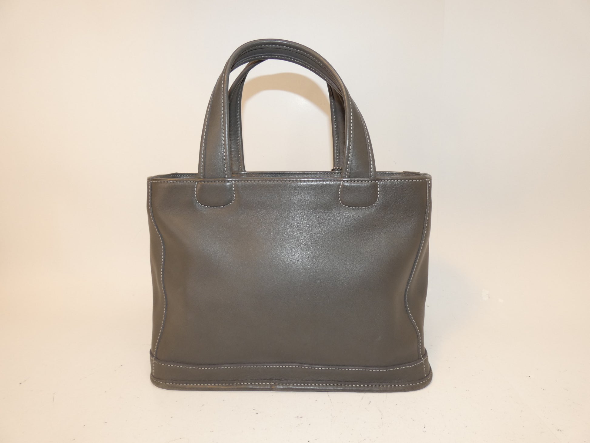 COACH All Leather Gray Handbag