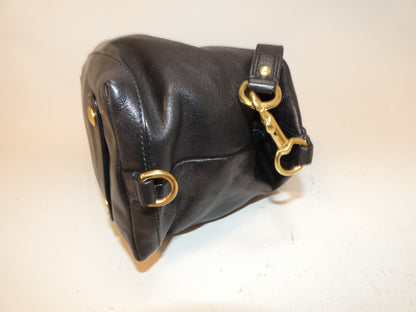 COACH 2-way black leather hand/shoulder bag