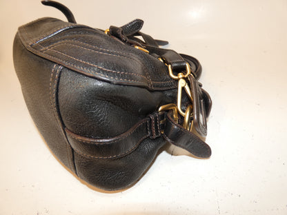 PRADA 2-way Vitello leather black hand/shoulder bag