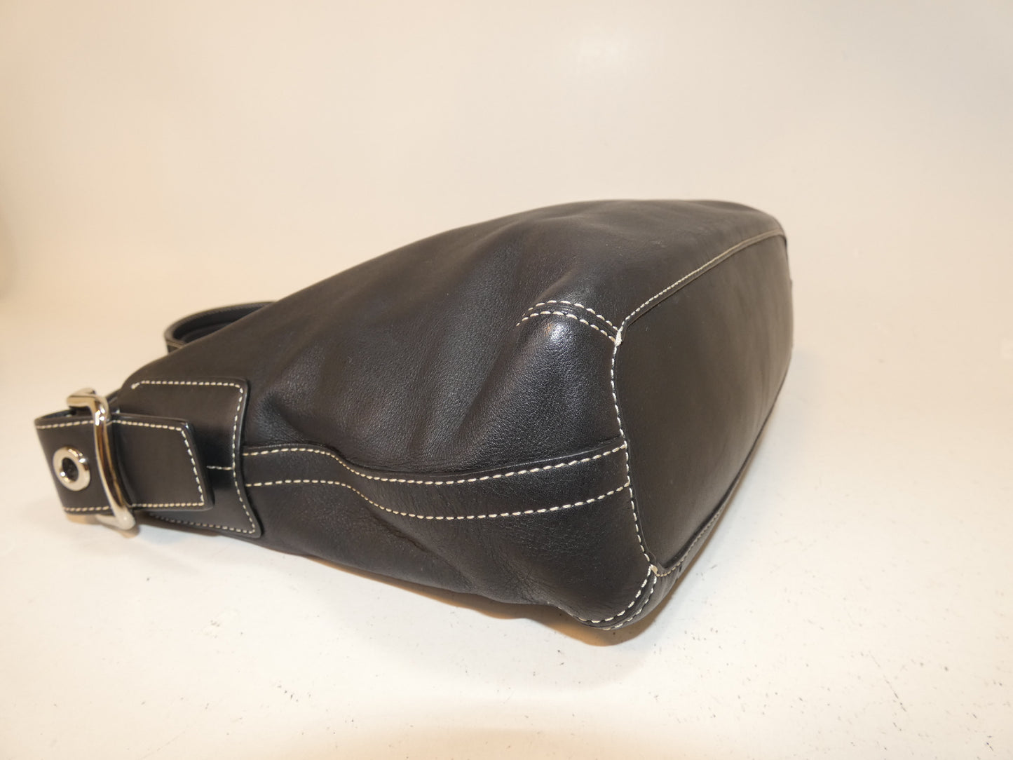 COACH Leather Black Belt One-Shoulder Handbag