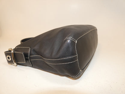 COACH Leather Black Belt One-Shoulder Handbag