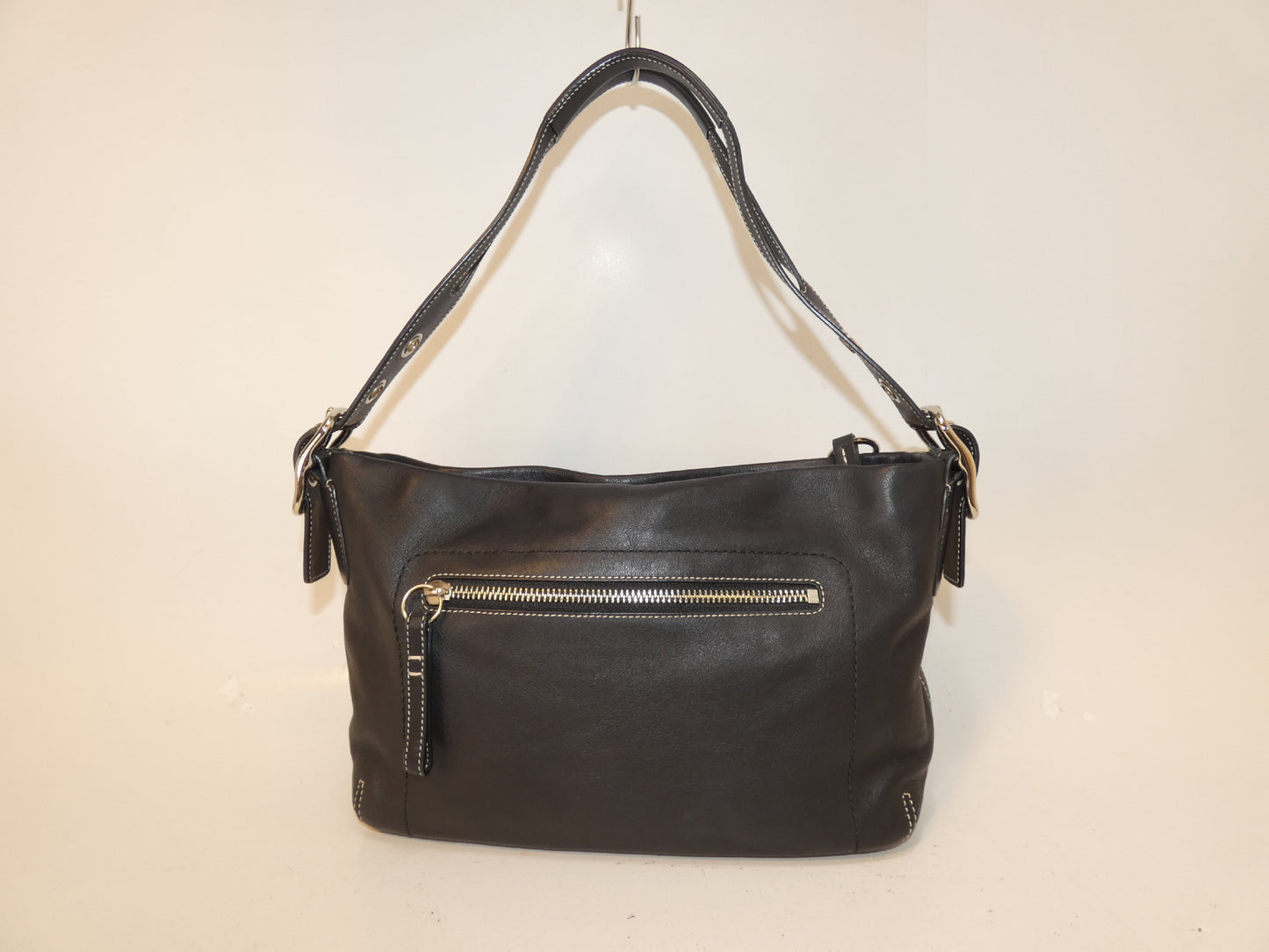 COACH Leather Black Belt One-Shoulder Handbag