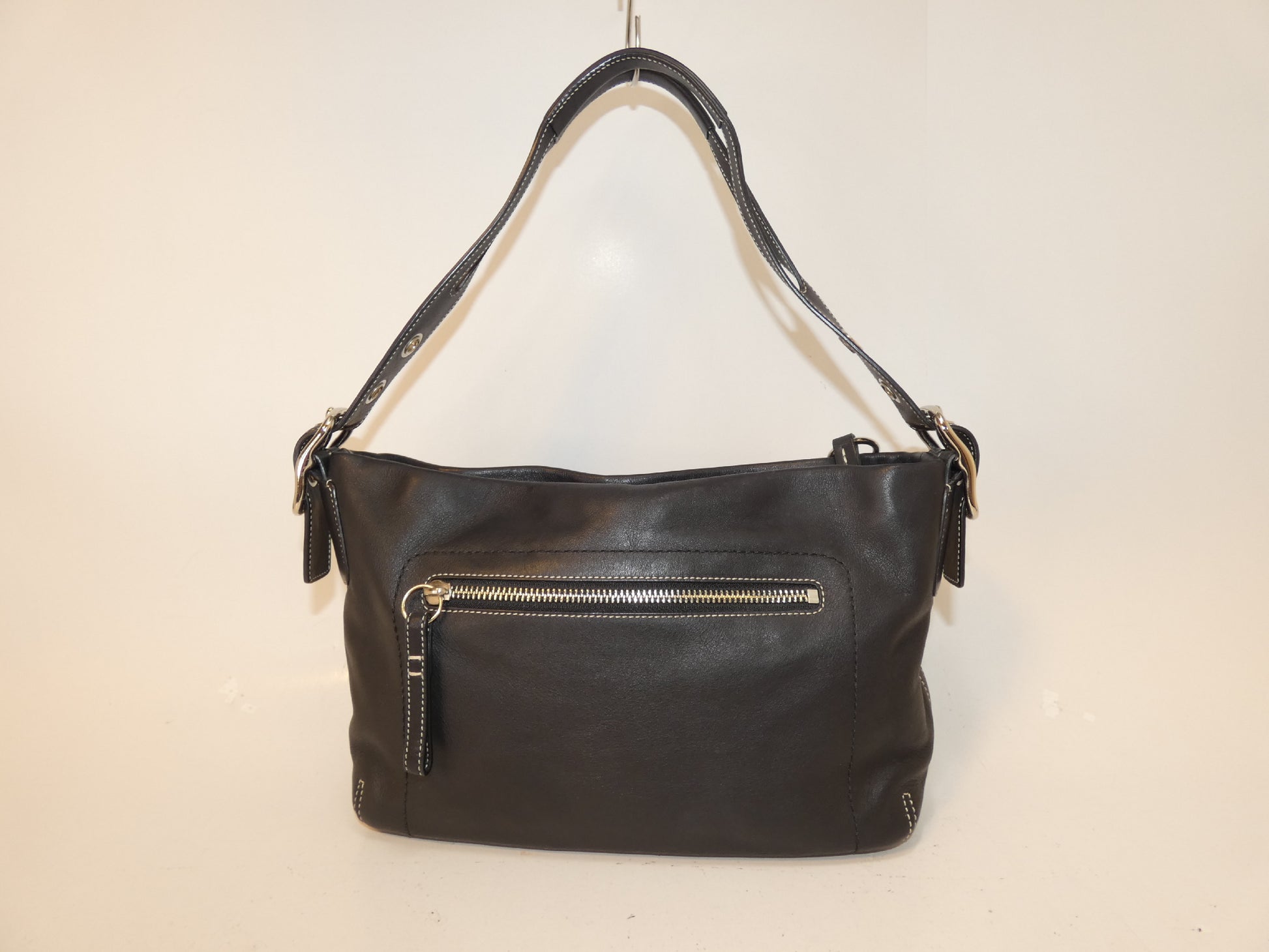 COACH Leather Black Belt One-Shoulder Handbag