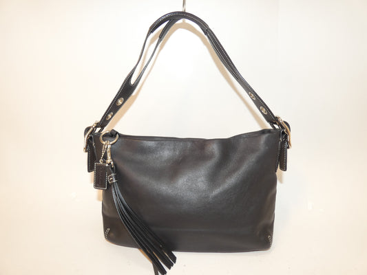 COACH Leather Black Belt One-Shoulder Handbag