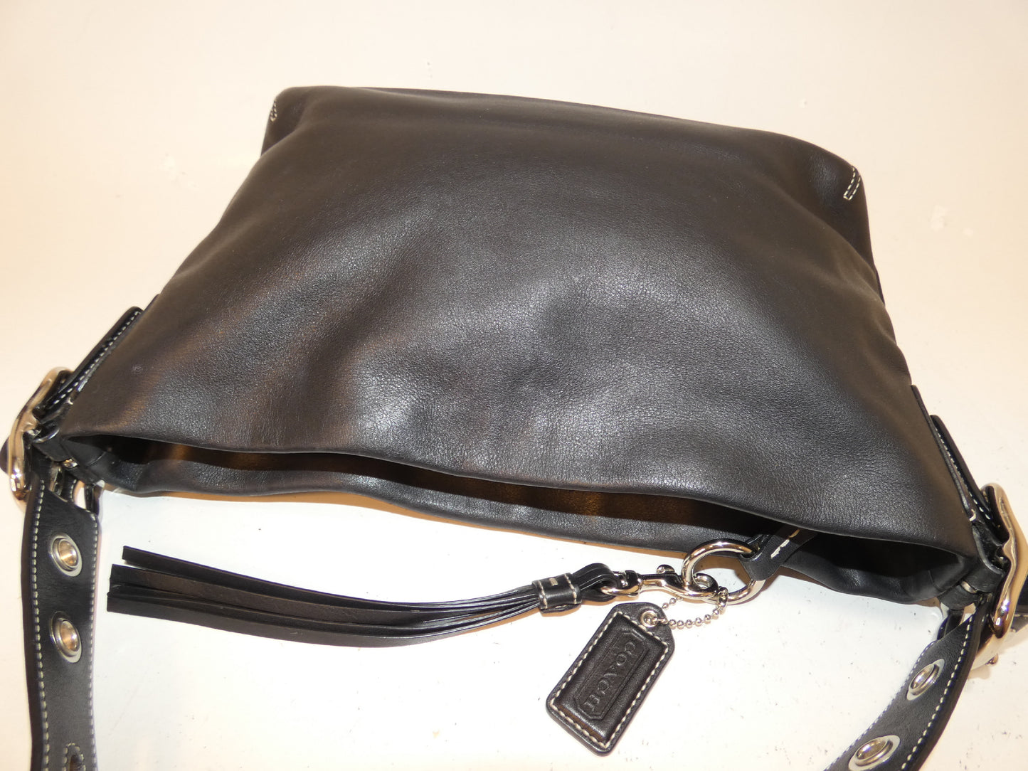 COACH Leather Black Belt One-Shoulder Handbag