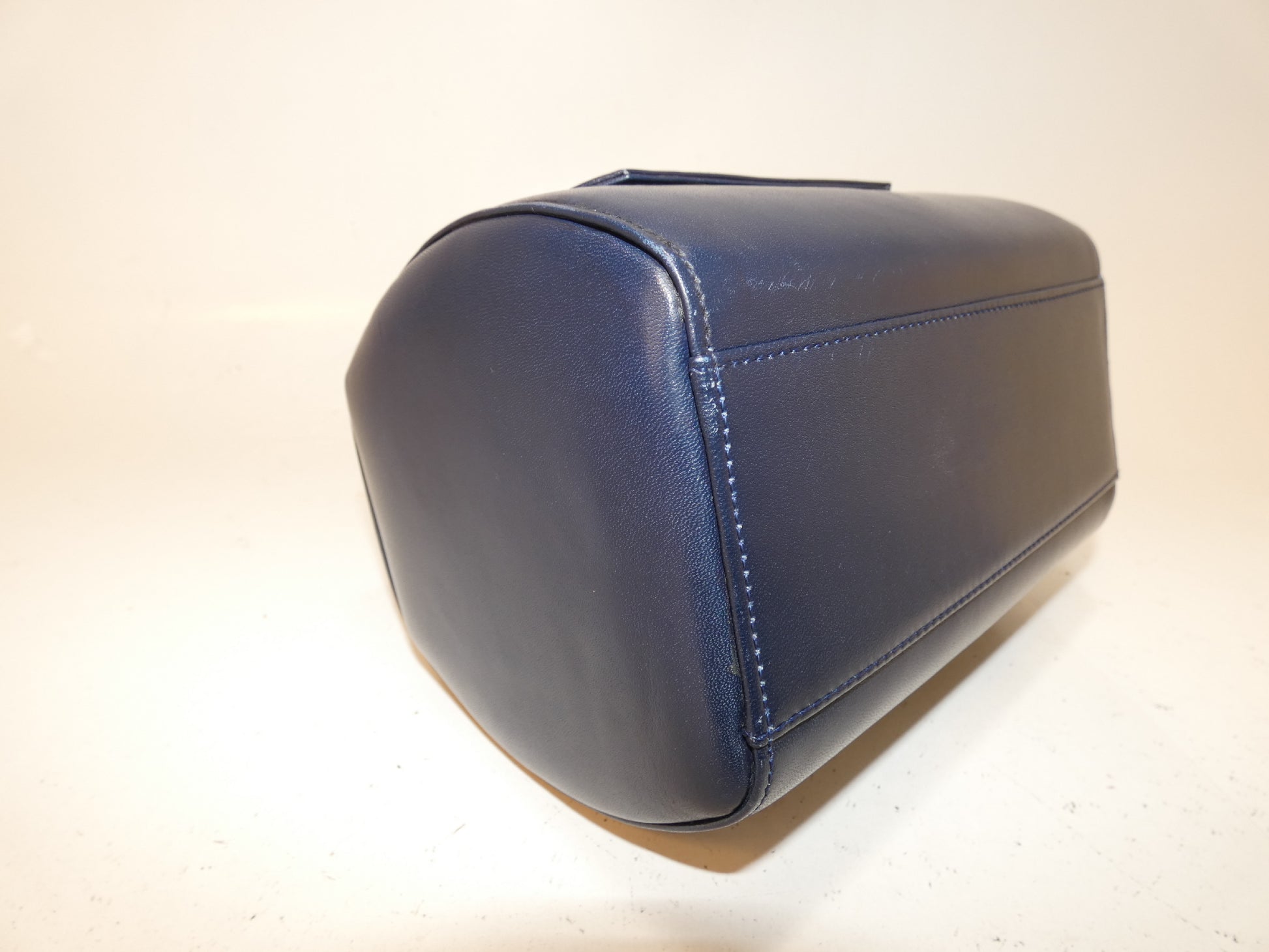 GIVENCHY Circle Logo GP Leather Navy Top Handle Handbag