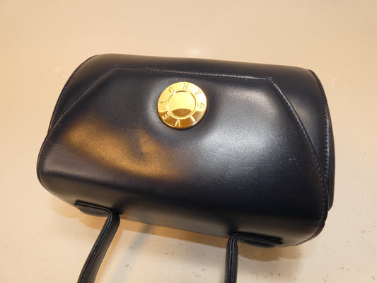 GIVENCHY Circle Logo GP Leather Navy Top Handle Handbag