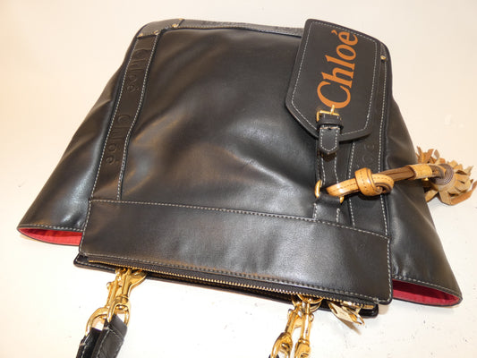 Chloe Eden fringe leather black handbag