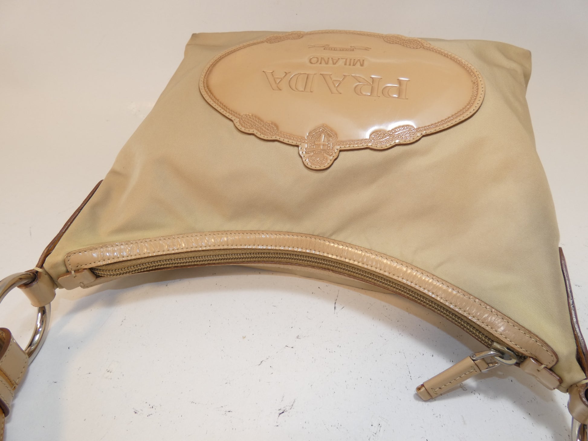 PRADA Logo Jacquard Nylon Patent One-Hand One-Shoulder Shoulder Bag