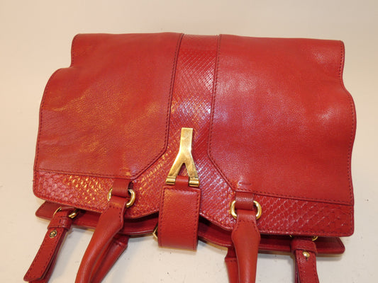 Yves Saint Laurent 2-way Cabas Chic calfskin python print hand/shoulder bag