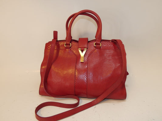 Yves Saint Laurent 2-way Cabas Chic calfskin python print hand/shoulder bag