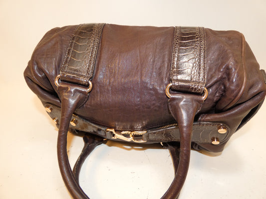 BALENCIAGA Leather 170936 Embossed Hand Boston Bag