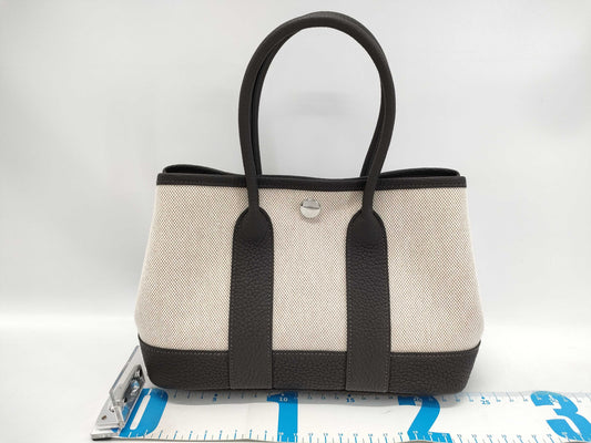 HERMES Neo Garden 23 Toile H Viking/Negonda Ecru/Beige/Ebene K Stamped Handbag