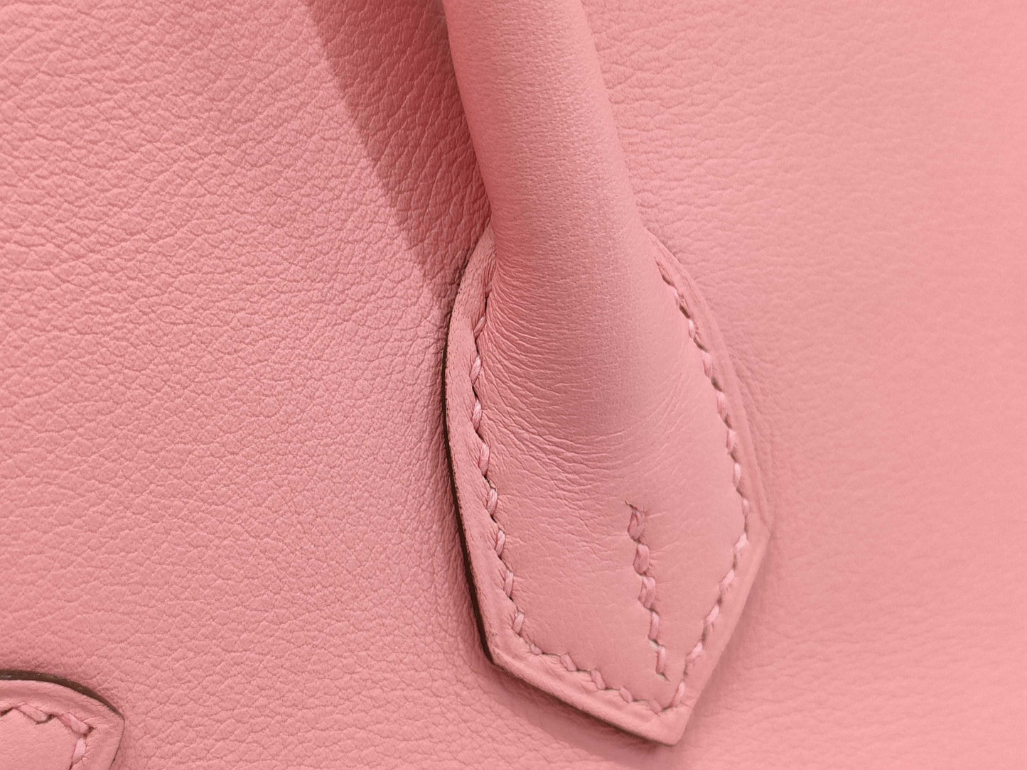 HERMES Birkin 25 in Swift leather with Rose Azalee finish and sterling silver hardware, featuring a "Y" stamp.