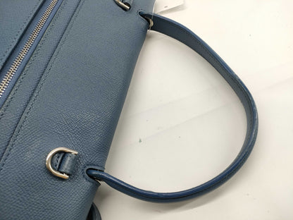 CELINE Mini Belt Bag, Leather, Blue, 2-Way Handbag