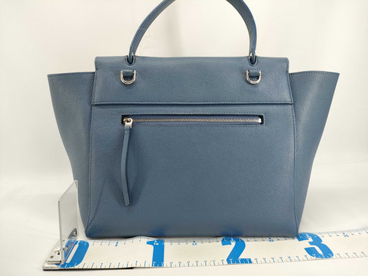 CELINE Mini Belt Bag, Leather, Blue, 2-Way Handbag